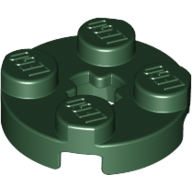 Plate Round 2 × 2 with Axle Hole Type 1 (+ Opening) Dark Green