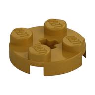 Plate Round 2 × 2 with Axle Hole Type 1 (+ Opening) Pearl Gold