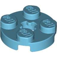 Plate Round 2 × 2 with Axle Hole Type 1 (+ Opening) Mittelazur