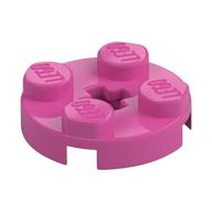 Plate Round 2 × 2 with Axle Hole Type 1 (+ Opening) Medium Dark Pink