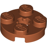 Plate Round 2 × 2 with Axle Hole Type 1 (+ Opening) Dunkelorange