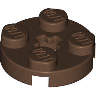 Plate Round 2 × 2 with Axle Hole Type 1 (+ Opening) Brown