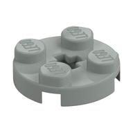 Plate Round 2 × 2 with Axle Hole Type 1 (+ Opening) Light Gray