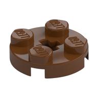 Plate Round 2 × 2 with Axle Hole Type 1 (+ Opening) Reddish Brown