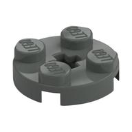 Plate Round 2 × 2 with Axle Hole Type 1 (+ Opening) Dunkelgrau