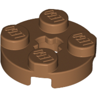 Plate Round 2 × 2 with Axle Hole Type 1 (+ Opening) Medium Nougat
