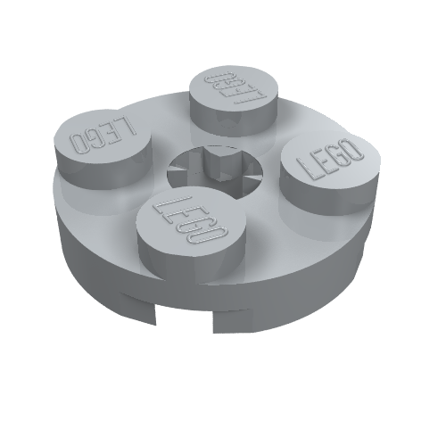 Plate Round 2 × 2 with Axle Hole Type 2 (X Opening) Light Bluish Gray