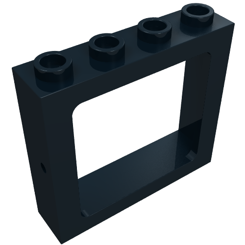 Window 1 × 4 × 3 Train with All Studs Hollow Schwarz
