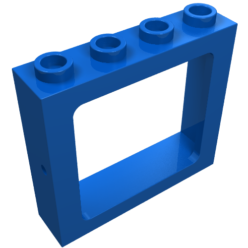 Window 1 × 4 × 3 Train with All Studs Hollow Blau