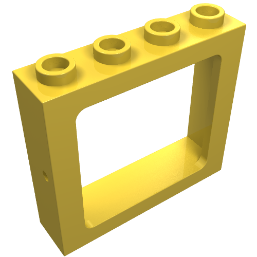 Window 1 × 4 × 3 Train with All Studs Hollow Gelb