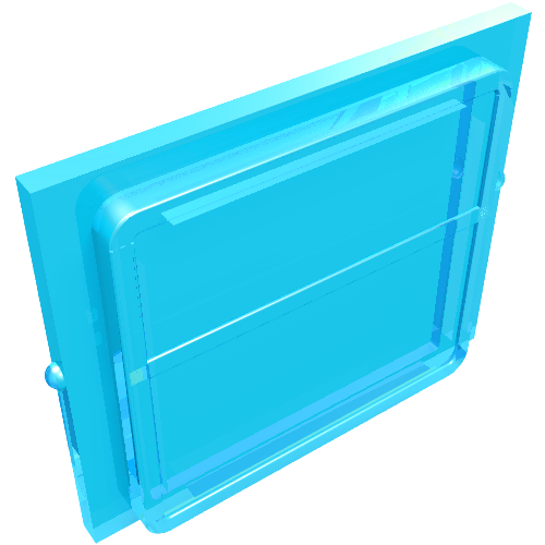 Glass for Train Window 1 × 4 × 3 Trans-Light Blue