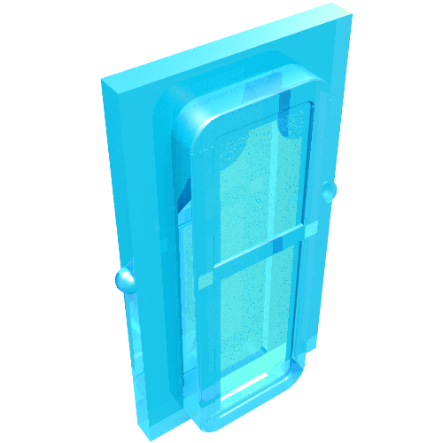 Glass for Train Window 1 × 2 × 3 Trans-Light Blue