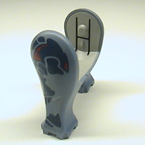 Animal Body Part, Dinosaur, Legs Short, Dark Gray, Red, Blue Print Sand Blue