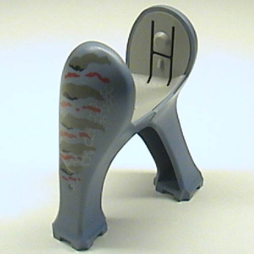 Animal Body Part, Dinosaur, Legs Long, Dark Gray and Red Print Sand Blue
