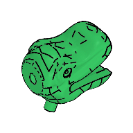 Animal Body Part, Dinosaur, Head, Small Green
