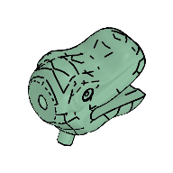 Animal Body Part, Dinosaur, Head, Small Sandgrün