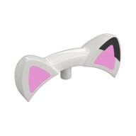 Headwear Accessory Cat Ears with Pin, Coral Ears, Black Spot print Weiß