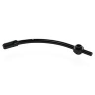Bar Curved with Axle End and 1 × 1 Round Plate Black