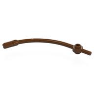 Bar Curved with Axle End and 1 × 1 Round Plate Reddish Brown