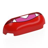 Brick Round, Curved Triple 1 × 4 × 1 with Dar Red Mouth, White Fangs, Dark Pink Tongue print Rot