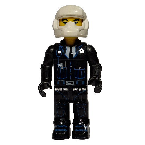 Juniors Midifig, Police - Black Legs, Black Jacket, White Helmet, Yellow Head Schwarz
