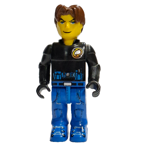 Juniors Midifig, Jack Stone, Black Jacket, Blue Legs, Blue Belt with Pockets and Radio Schwarz