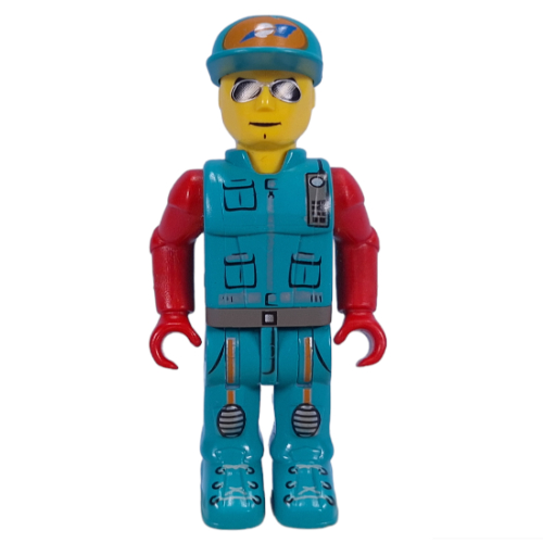 Juniors Midifig, Jack Stone, Dark Turquoise Jumpsuit, Red Arms and Hands Dunkeltürkis