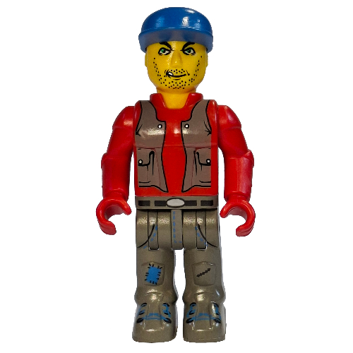Juniors Midifig, Bank Robber with Dark Gray Legs, Red Shirt and Blue Cap Rot