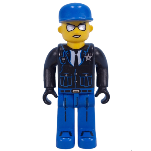Juniors Midifig, Police - Blue Legs, Black Jacket, Blue Cap, Sunglasses Schwarz