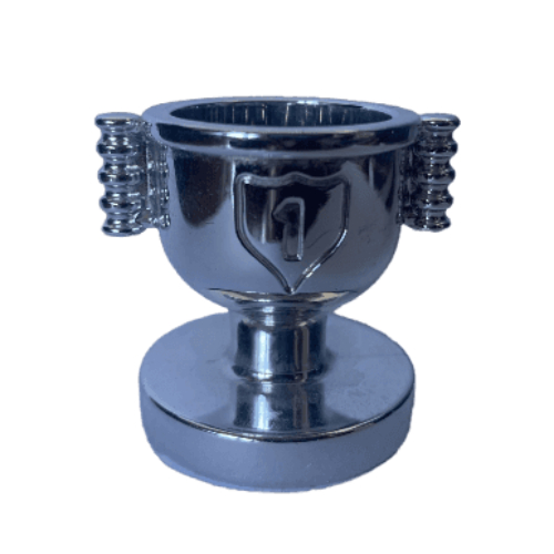 Duplo Trophy Cup with Number 1 in Shield - Open Handles Chrome Silver