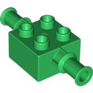 Duplo Brick 2 × 2 Digger Bucket Arm Holder Grün