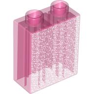 Duplo Brick 1 × 2 × 2 Glitter Trans-Dark Pink