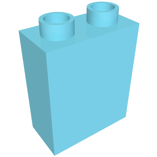 Duplo Stein 1 × 2 × 2 Mittelazur
