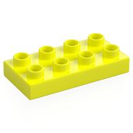 Duplo Plate 2 × 4 Vibrant Yellow
