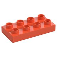 Duplo Plate 2 × 4 Bright Reddish Orange
