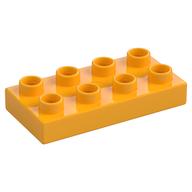Duplo Platte 2 × 4 Leuchtendes Hellorange