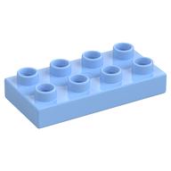 Duplo Plate 2 × 4 Bright Light Blue