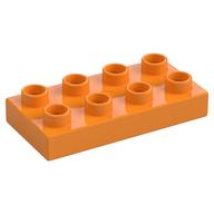 Duplo Platte 2 × 4 Mittelorange