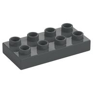 Duplo Platte 2 × 4 Dunkelblaugrau