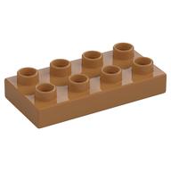 Duplo Plate 2 × 4 Medium Nougat