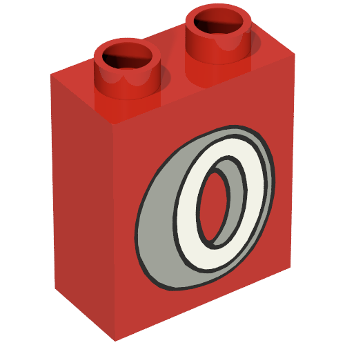 Duplo Brick 1 × 2 × 2 with Tire Print Red