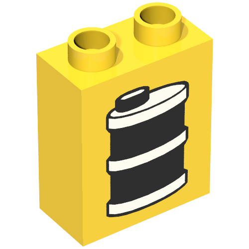 Duplo Brick 1 × 2 × 2 with Oil Drum / Can Print