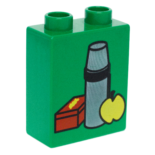 Duplo Brick 1 × 2 × 2 with Lunch Box Print