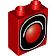 Duplo Brick 1 × 2 × 2 with Traffic Signal Single Print Rot