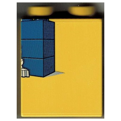 Duplo Brick 1 × 2 × 2 with Toys 'R' Us Bricktober Week 2 Print Gelb