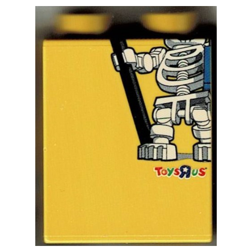 Duplo Brick 1 × 2 × 2 with Toys 'R' Us Bricktober Week 1 Print Yellow