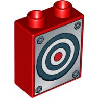 Duplo Brick 1 × 2 × 2 with Target Print Rot