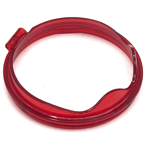 Duplo Ball Tube Ring with Hinge Transparent-Rot