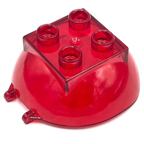 Duplo Ball Tube Cover, Hinged Top Trans-Red