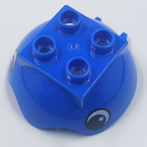 Duplo Ball Tube Cover Ring Hinged Top with Eyes Print Blau